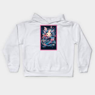 Cute Axolotl Anime Art Design | Cute Animals | Axolotl Hentaii Chibi Kawaii Design Kids Hoodie